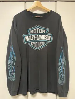 harley davidson 長袖Tシャツ XL flame 90s