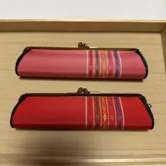 高級博多織がま口ペンケース献上柄2点セットHakata-ori Set
