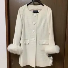 新品未使用　ミッシュマッシュ　袖ファーコート　ノーカラーコート　アプワイザー
