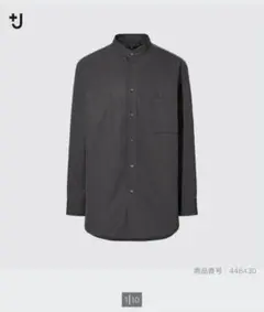 スーピマコットンオーバーサイズスタンドカラーシャツ M黒