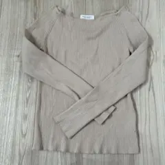 BEAUTY & YOUTH ベージュリブニット