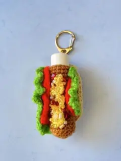 【ハンドメイド】タコス風　リップケース／キーホルダー付き　tacos