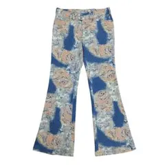 トルネードマート 芸術的 ペイズリー 刺子 総柄 フレア パンツ Y2K 古着