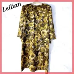 レリアン ジャケット ワンピース 花柄 長袖セットアップ スーツ Ｌ