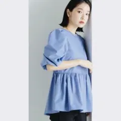 NATURAL BEAUTY BASICバルーンスリーブペプラムブラウスのサムネイル