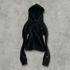 Champion Y2K チビ丈黒パーカー リバースウィーブ 平成ギャル