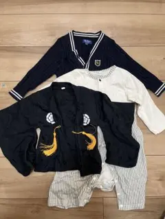 袴 ロンパース 男の子 黒 服 90 マザウェイズ