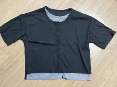 【LUNACION】丸首前ボタン半袖トップス　Ｍサイズ*:..。♡*゜