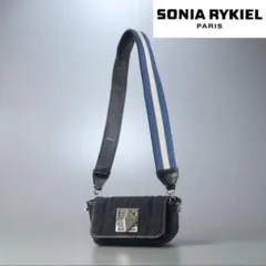 【美品】ソニアリキエル ショルダーバッグ キルティング デニム風 太ストラップのサムネイル