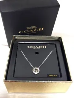 COACH ネックレス シルバー ストーン オープンサークル F54514