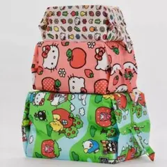 新品　大人気♡ ハローキティ＆フレンズ トラベルポーチ 3点BAGGU ポーチ