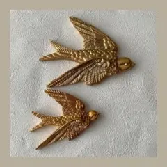 アンティーク調 鳥 壁掛け インテリア 壁飾り ウォールデコ 大小2点セット