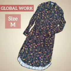 ★GLOBALWORK★シャツワンピース 羽織 花柄 ボタニカル レトロシック