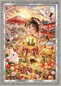 赤富士と福の笑顔 チョウピラコ様 開運