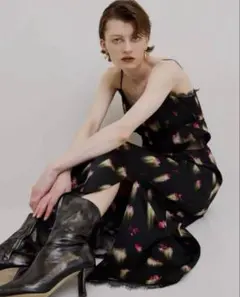 新品AMERI CLARA SATIN CAMI DRESS ブラックM