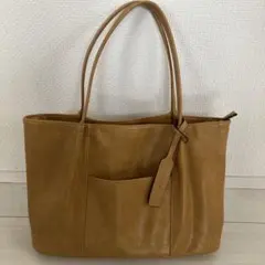 姫路レザートートバッグ キャメルのサムネイル