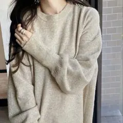 GeeRA 袖ボリュームミックスカラーオーバーサイズニット