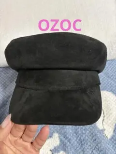 OZOC 黒スエード風キャスケット