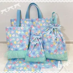 入園入学　ユニコーン(ブルー) 5点セット