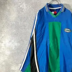 90s TOMMY JEANS　カットソー　トレーナー　ブルー　グリーン　ロゴ