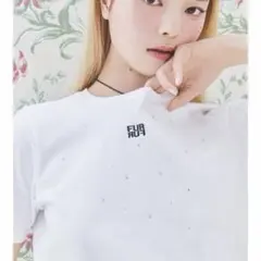 FURFUR ラインストーンロゴ刺繍Tシャツ