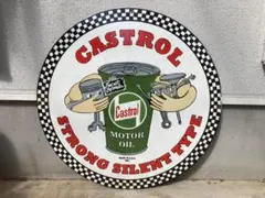 ビンテージ 大型 看板 Castrol カストロール 直径74cm / ガレージ