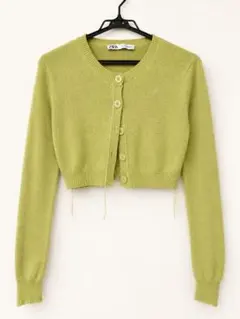 ZARA オリーブグリーン カーディガン