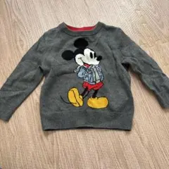 ミッキーマウス ニットセーター グレー