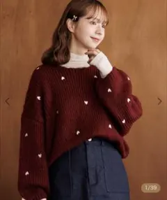 ボリューム袖 ニット