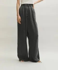 アダムエロペ ライトデニムイージーパンツ ブラック36