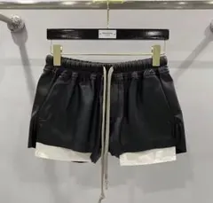 RICK OWENS フォグレザーショーツ風 ショートパンツ M - メルカリ