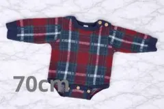 チェック柄ロンパース