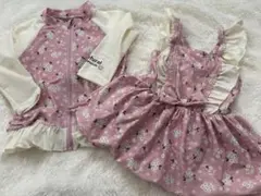 ベビー　女の子　ワンピース水着&ラッシュガードセット　80cm