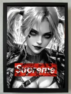 ハーレイクイン　アート　ポスター　フレーム付き　壁掛け　額装　パロディー