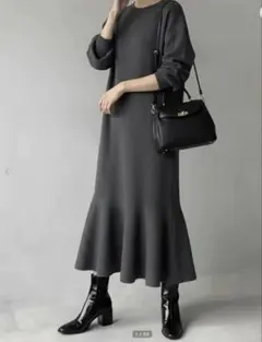 【新民未使用タグ付き】fifth 裏起毛ソフトスウェットマーメイドワンピース