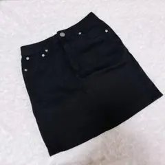 GRL グレイル ブラック デニム ミニスカート(L)のサムネイル