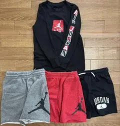 エアジョーダン kids 4点セット (長袖Tシャツ+ショートパンツ)
