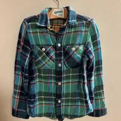 DENIM DUNGAREE 長袖シャツ チェック 130cm