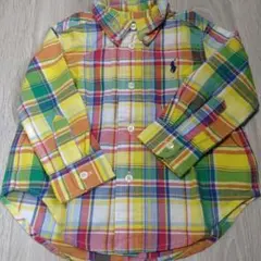 【RalphLauren】チェックシャツ　長袖　12m 80cm