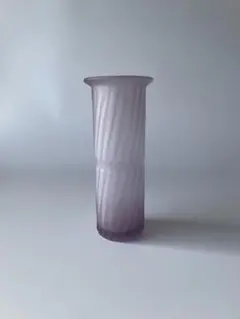 アンティーク フラワーベース 花瓶 パープル　スモークガラス