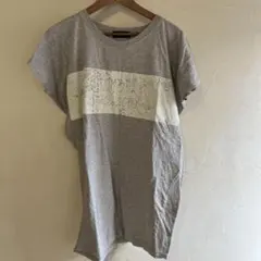 肌触り抜群！ZUCCA グレー 半袖チュニック Mサイズ