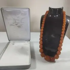 P1 超美品　コハク　琥珀　アンバー　ネックレス　高島屋　Pearl