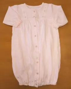 ファミリア６０ウサギとお花ピンクのツーウェイオールロンパース