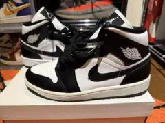 NIKE エアジョーダン1 MID 白黒　26cm パンダ
