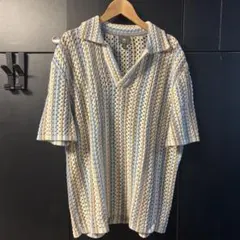 透かし編みスキッパーポロシャツH&M Lサイズ