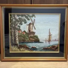 港の風景 油彩画 ・山田一夫画家・之から夏に掛けると、最高です。値下