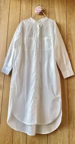 ショコラフィネローブ ワンピース ナチュラル ホワイト ママコーデ リンネル