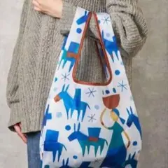 KALDI エコバッグ 青い馬デザイン
