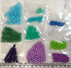 ビーズ　セット 　パープル　グリーン　ブルー　系　匿名配送