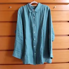 【23区】大きいサイズMY STANDARD ターコイズ 長袖シャツ50